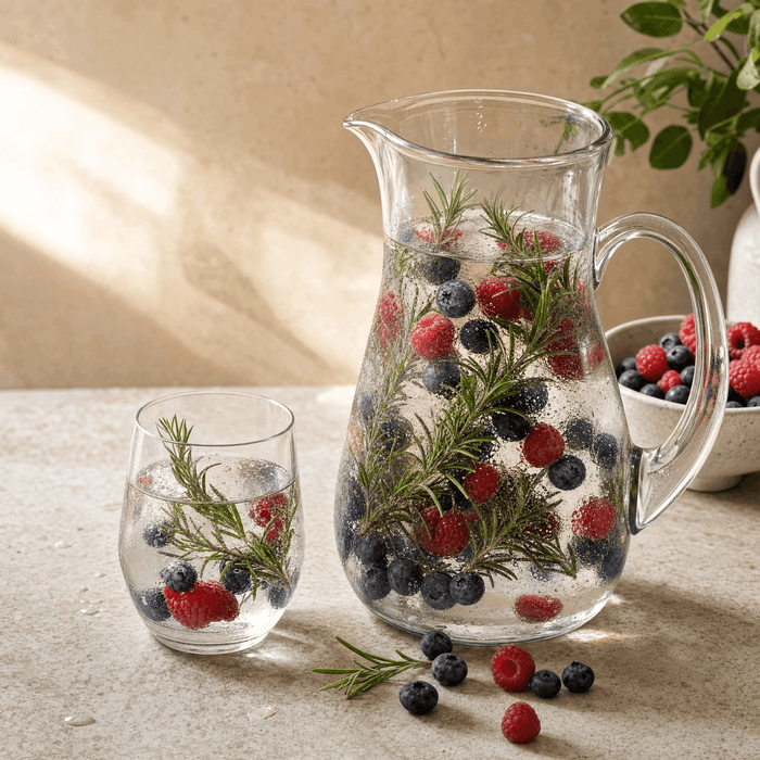The Rosemary-Berry Infused Water Makes the Page Feel More Practical