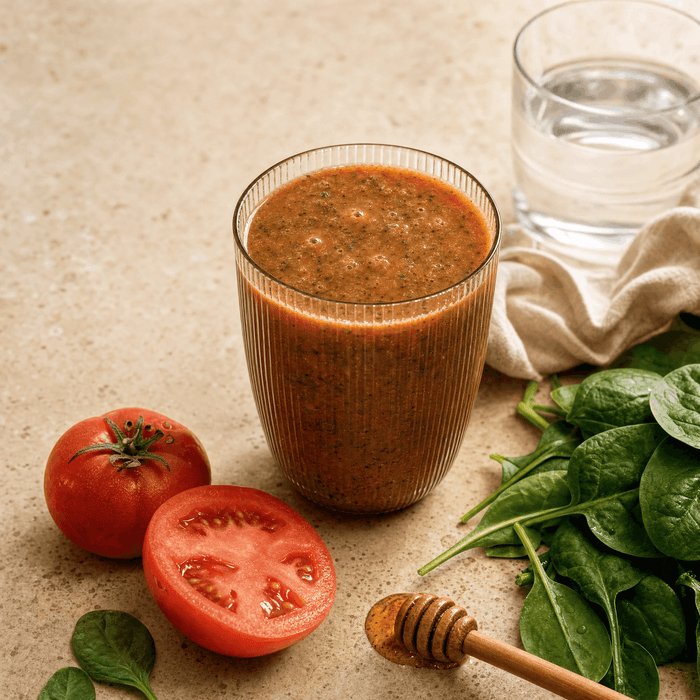 The Tomato-Spinach Smoothie Makes the Page Feel More Practical